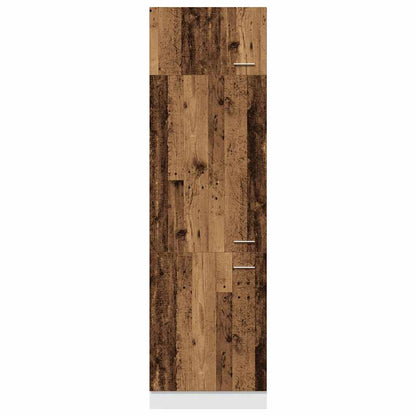 vidaXL Refrigerator Cabinet "Lyon" Old Wood 60x57x207 cm Engineered Wood