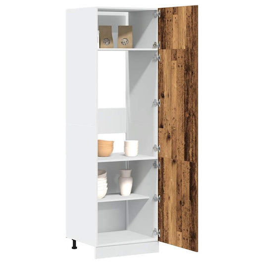 vidaXL Refrigerator Cabinet "Lyon" Old Wood 60x57x207 cm Engineered Wood
