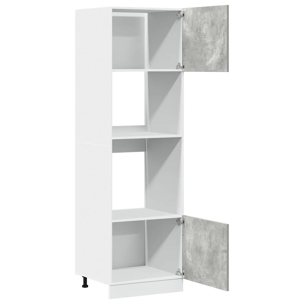 vidaXL Microwave Cabinet Lyon Concrete Grey 60x57x207 cm Engineered Wood