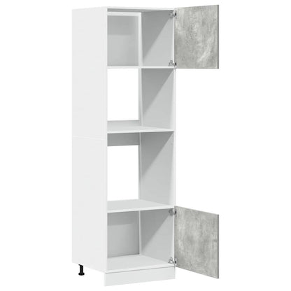 vidaXL Microwave Cabinet Lyon Concrete Grey 60x57x207 cm Engineered Wood