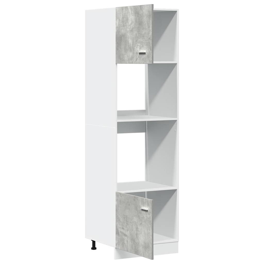 vidaXL Microwave Cabinet Lyon Concrete Grey 60x57x207 cm Engineered Wood