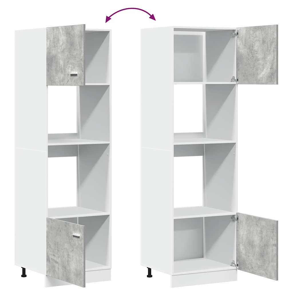 vidaXL Microwave Cabinet Lyon Concrete Grey 60x57x207 cm Engineered Wood