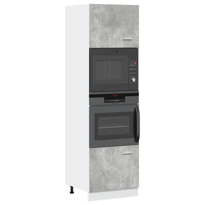 vidaXL Microwave Cabinet Lyon Concrete Grey 60x57x207 cm Engineered Wood