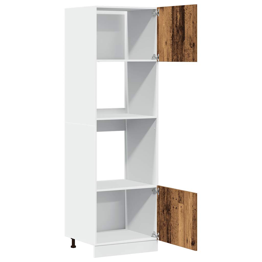 vidaXL Microwave Cabinet Lyon Old Wood 60x57x207 cm Engineered Wood