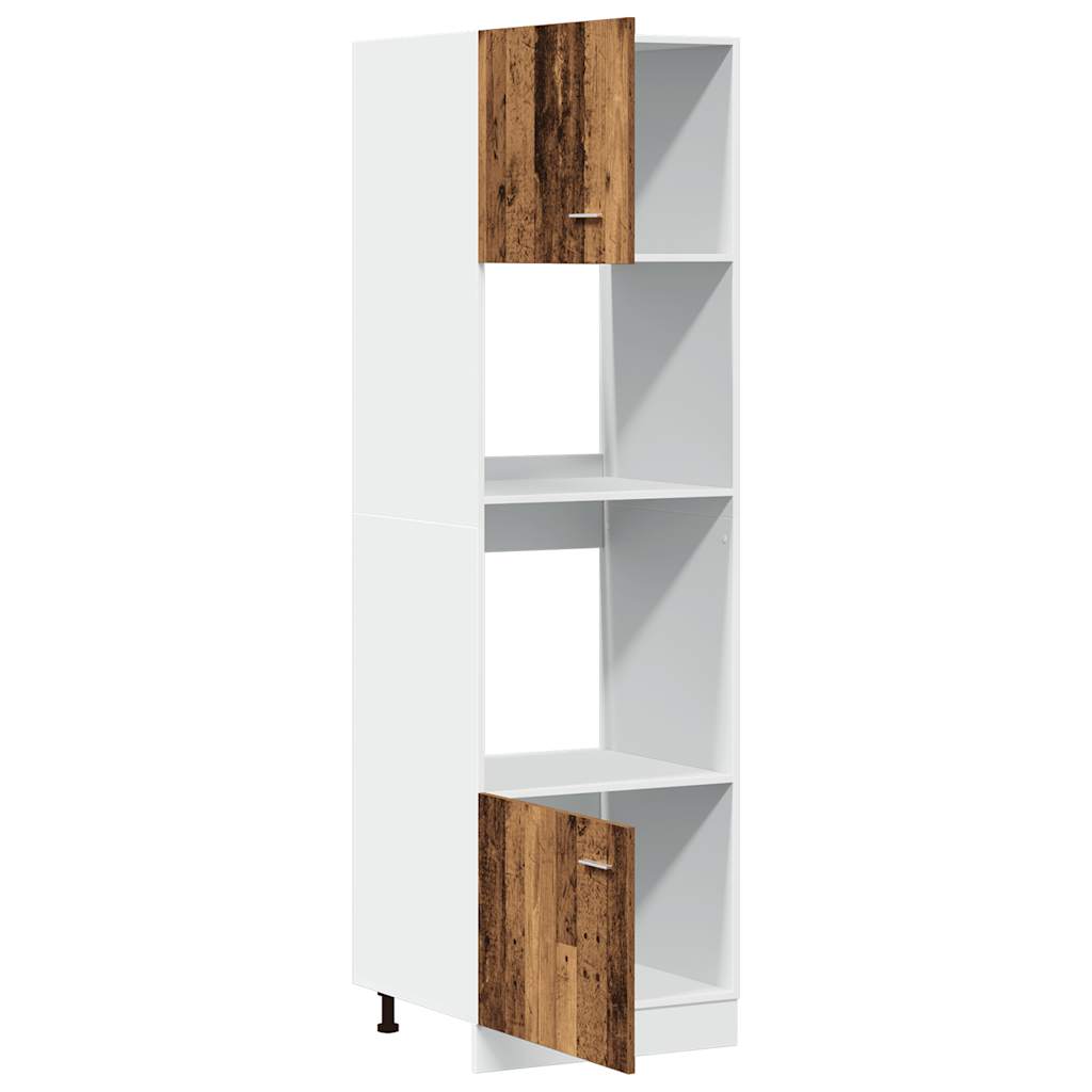 vidaXL Microwave Cabinet Lyon Old Wood 60x57x207 cm Engineered Wood