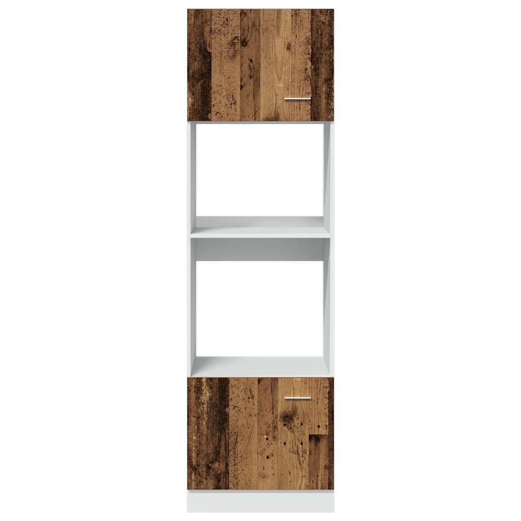 vidaXL Microwave Cabinet Lyon Old Wood 60x57x207 cm Engineered Wood