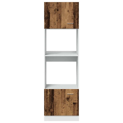 vidaXL Microwave Cabinet Lyon Old Wood 60x57x207 cm Engineered Wood