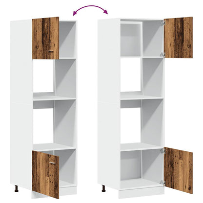 vidaXL Microwave Cabinet Lyon Old Wood 60x57x207 cm Engineered Wood