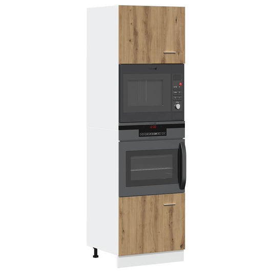 vidaXL Microwave Cabinet "Lyon" Artisan Oak 60x57x207 cm Engineered Wood