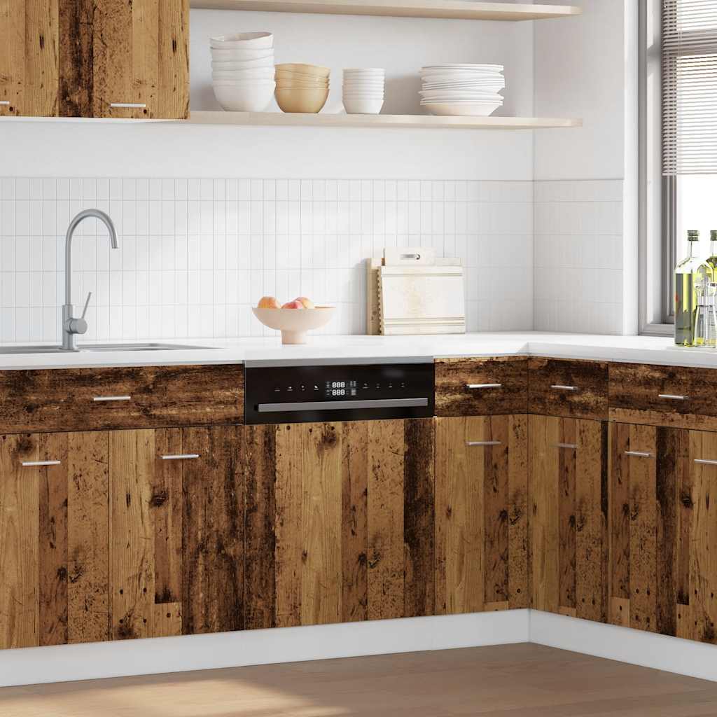 vidaXL Dishwasher Panel Lyon Old Wood 45x3x67 cm Engineered Wood