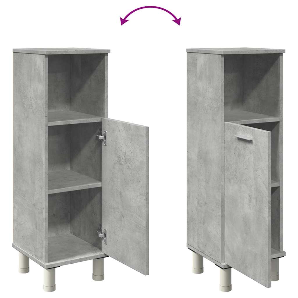vidaXL Bathroom Cabinet Concrete Grey 30x30x95 cm Engineered Wood