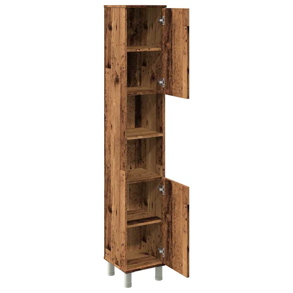 vidaXL Bathroom Cabinet Old Wood 30x30x179 cm Engineered Wood