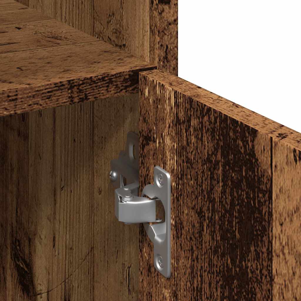 vidaXL Bathroom Cabinet Old Wood 30x30x179 cm Engineered Wood