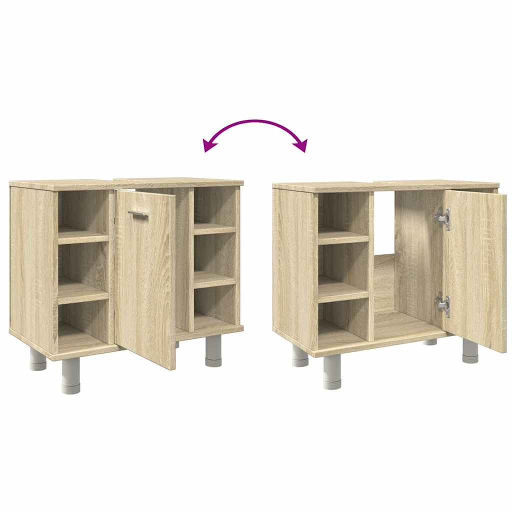 vidaXL Bathroom Cabinet Sonoma Oak 60x32x53.5 cm Engineered Wood