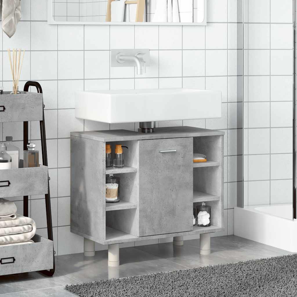 vidaXL Bathroom Cabinet Concrete Grey 60x32x53,5 cm Engineered Wood
