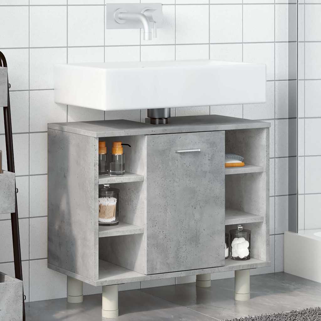 vidaXL Bathroom Cabinet Concrete Grey 60x32x53,5 cm Engineered Wood