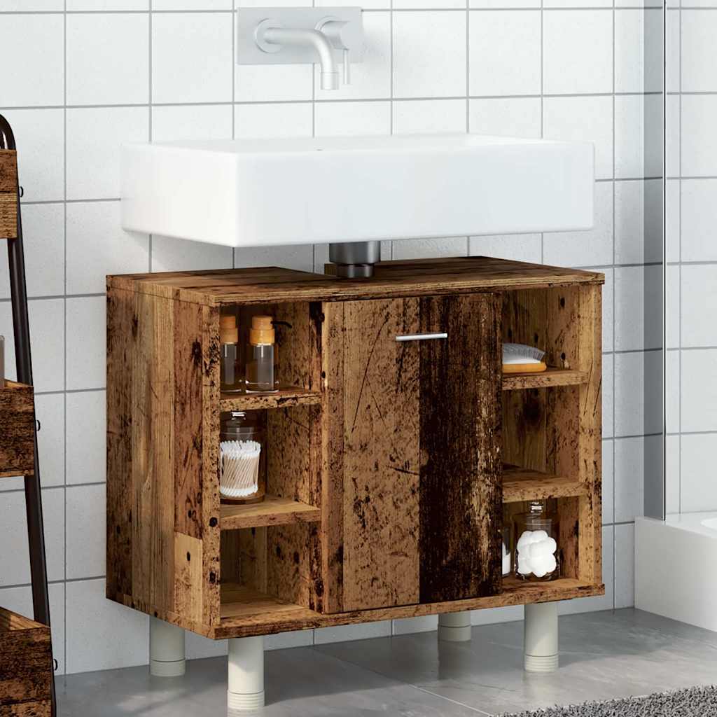 vidaXL Bathroom Cabinet Old Wood 60x32x53.5 cm Engineered Wood