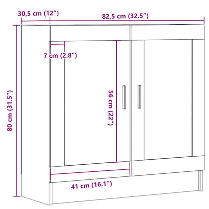 vidaXL Book Cabinet Old Wood 82.5x30.5x80 cm Engineered Wood