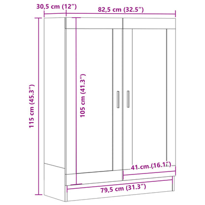 vidaXL Book Cabinet Old Wood 82,5x30,5x115 cm Engineered Wood