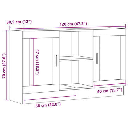 vidaXL Sideboard Old Wood 120x30.5x70 cm Engineered Wood
