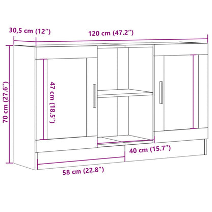 vidaXL Sideboard Old Wood 120x30.5x70 cm Engineered Wood