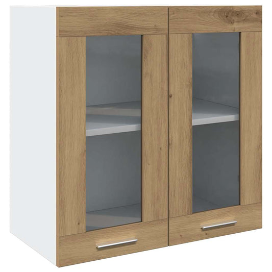 vidaXL Kitchen Wall Cabinet Lyon with Glass Door Artisan Oak 60x31x60 cm