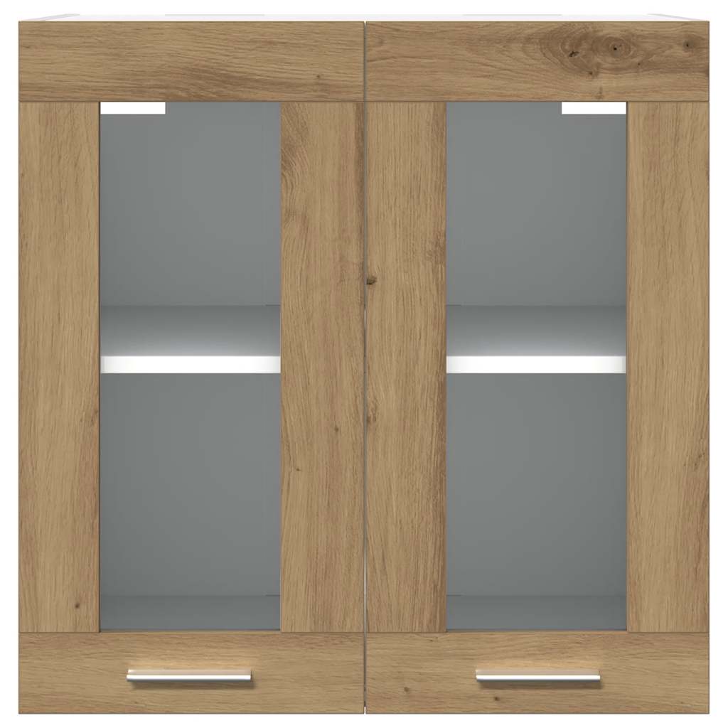 vidaXL Kitchen Wall Cabinet Lyon with Glass Door Artisan Oak 60x31x60 cm