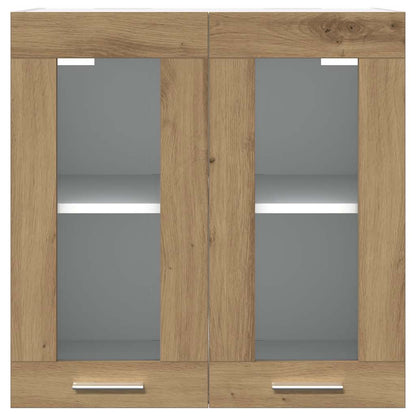 vidaXL Kitchen Wall Cabinet Lyon with Glass Door Artisan Oak 60x31x60 cm