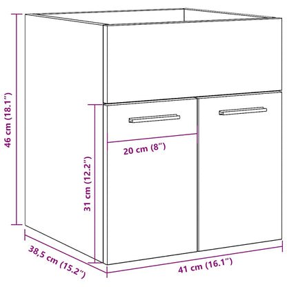 vidaXL Bathroom Sink Cabinet Old Wood 41x38,5x46 cm Engineered Wood