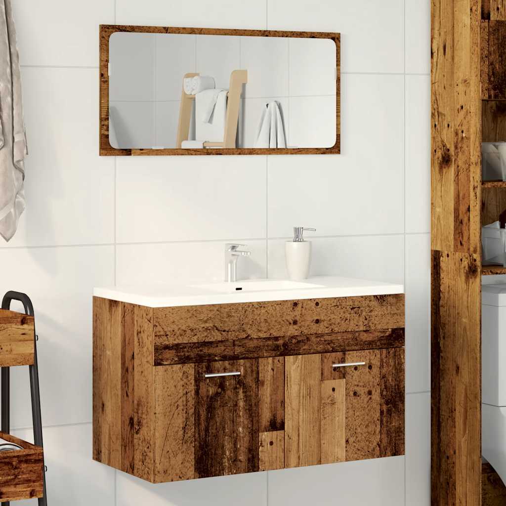 vidaXL Bathroom Sink Cabinet Old Wood 80x38,5x46 cm Engineered Wood