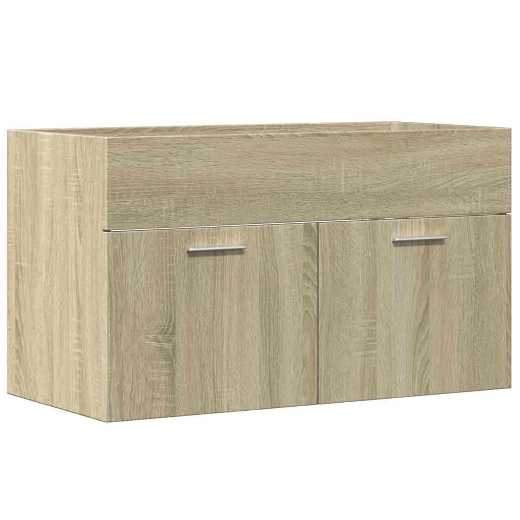 vidaXL Bathroom Sink Cabinet Sonoma Oak 90x38,5x46 cm Engineered Wood