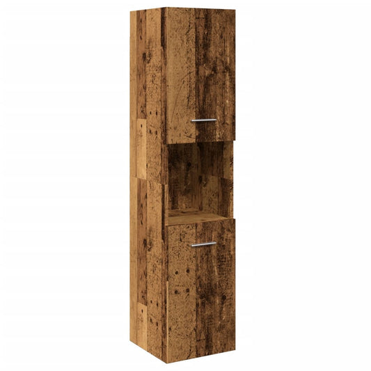 vidaXL Bathroom Hanging Cabinet Old Wood 30x30x130 cm Engineered Wood