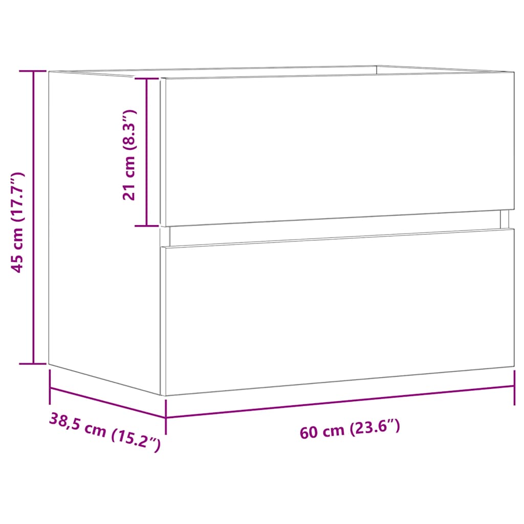 vidaXL Bathroom Cabinet Artisan Oak 60x38.5x45 cm Engineered Wood