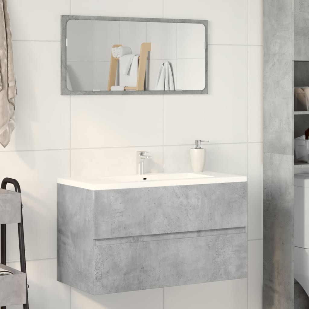 vidaXL Bathroom Hanging Cabinet Concrete Grey 80x38.5x45 cm