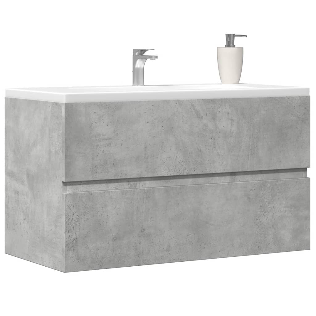 vidaXL Bathroom Hanging Cabinet Concrete Grey 80x38.5x45 cm