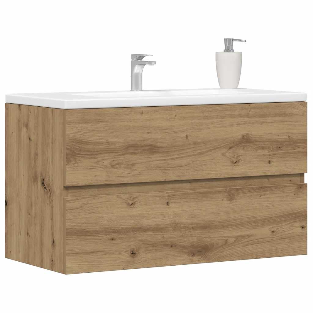 vidaXL Sink Cabinet Artisian Oak 90x38,5x45 cm Engineered Wood