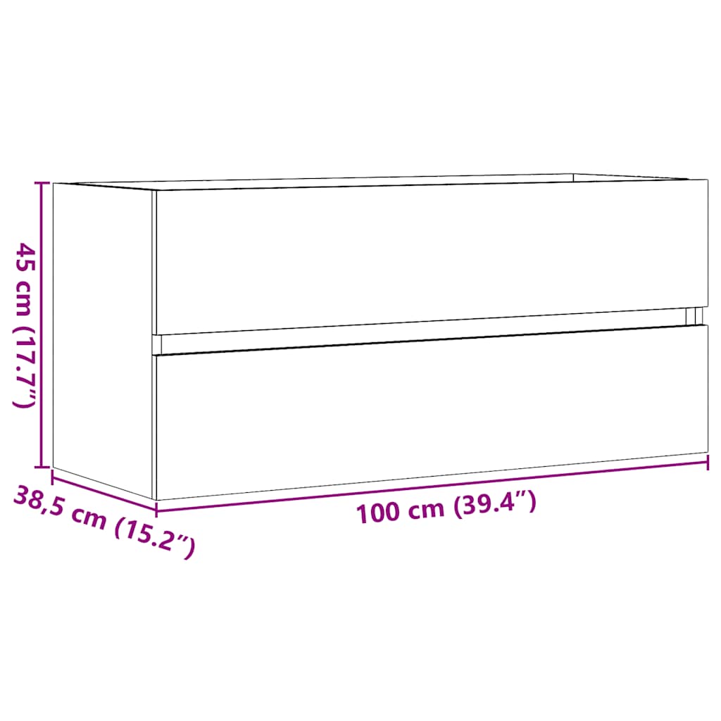 vidaXL Sink Cabinet Artisan Oak 100x38.5x45 cm Engineered Wood