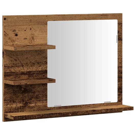 vidaXL Bathroom Mirror Cabinet Old Wood 60x10.5x45 cm
