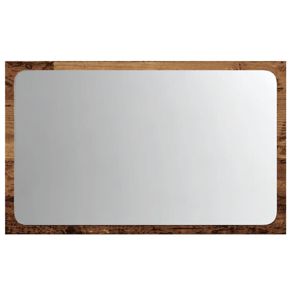 vidaXL Bathroom Mirror with LED Light Old Wood 60x8,5x38 cm