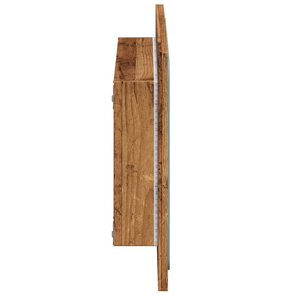 vidaXL Bathroom Mirror with LED Light Old Wood 60x8.5x38 cm