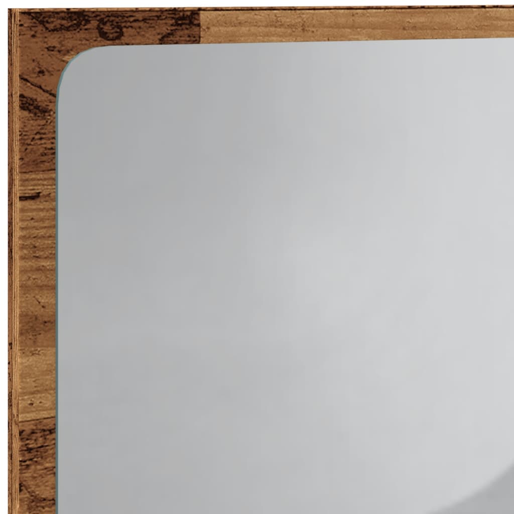 vidaXL Bathroom Mirror with LED Light Old Wood 60x8.5x38 cm