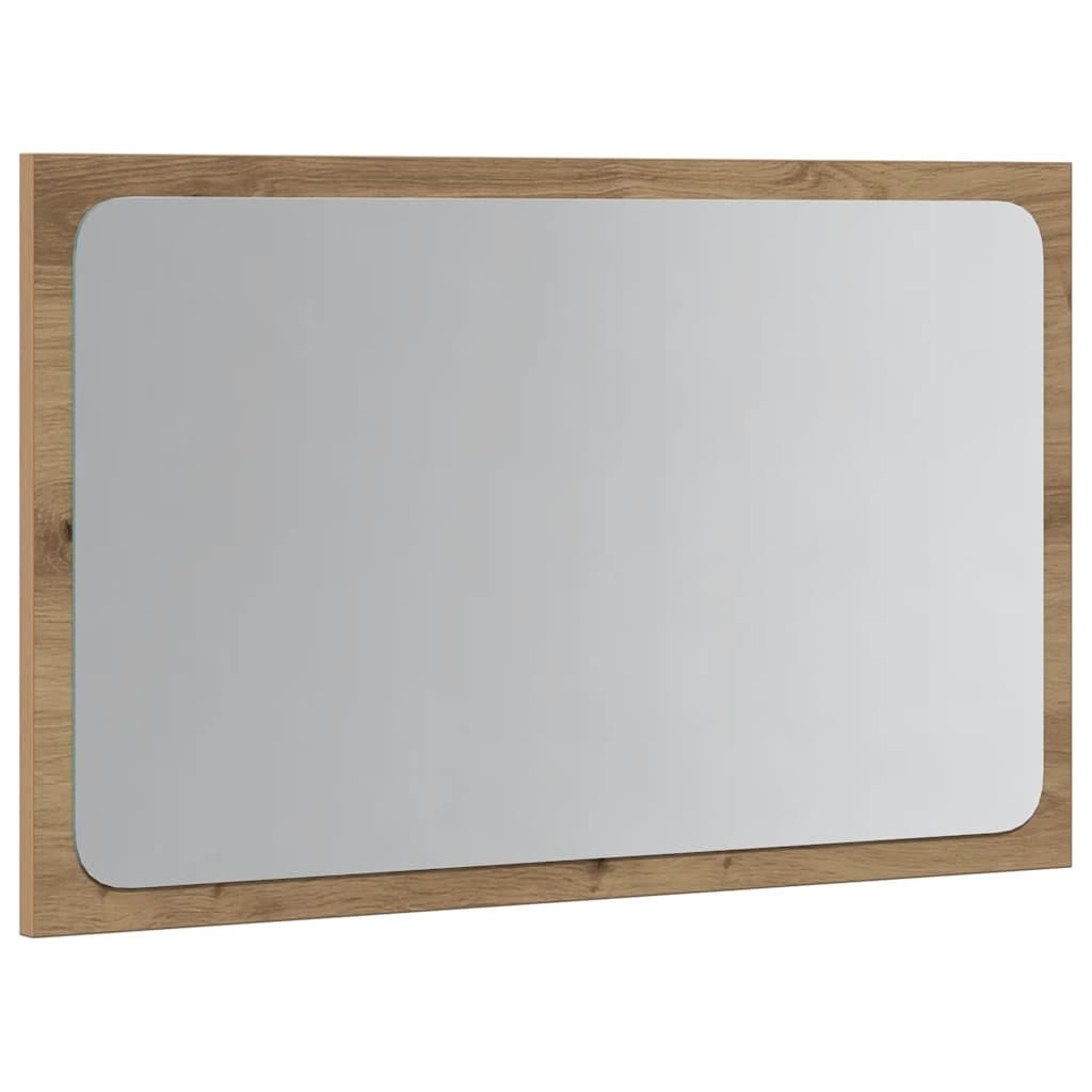 vidaXL Bathroom Mirror with LED Light Artisan Oak 60x8.5x38 cm