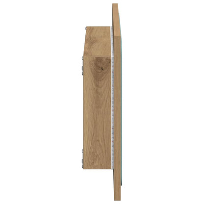 vidaXL Bathroom Mirror with LED Light Artisan Oak 60x8.5x38 cm