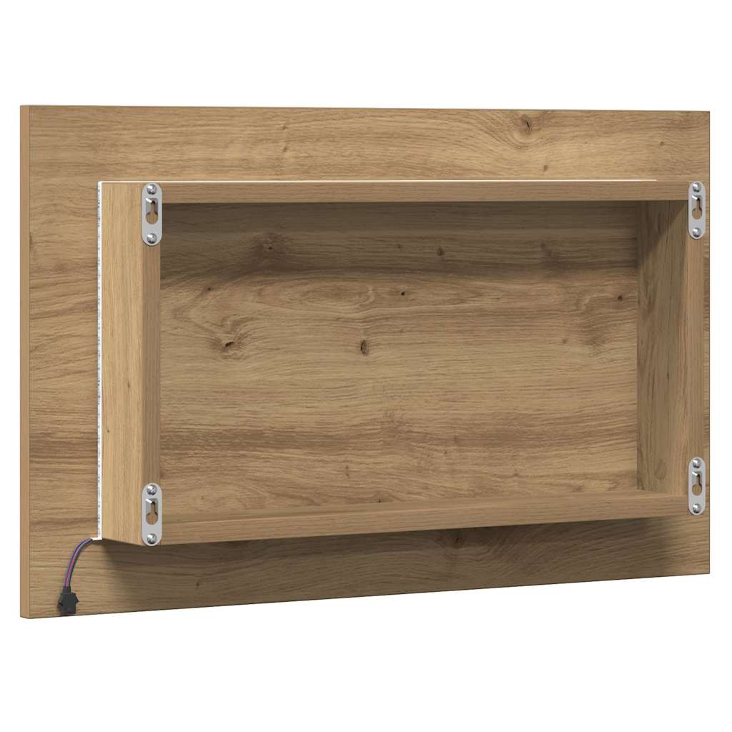 vidaXL Bathroom Mirror with LED Light Artisan Oak 60x8,5x38 cm