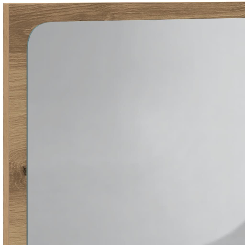 vidaXL Bathroom Mirror with LED Light Artisan Oak 60x8.5x38 cm