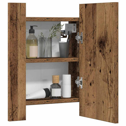 vidaXL LED Bathroom Mirror Cabinet Old Wood 40x12x45cm Engineered Wood