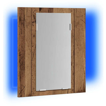 vidaXL LED Bathroom Mirror Cabinet Old Wood 40x12x45cm Engineered Wood