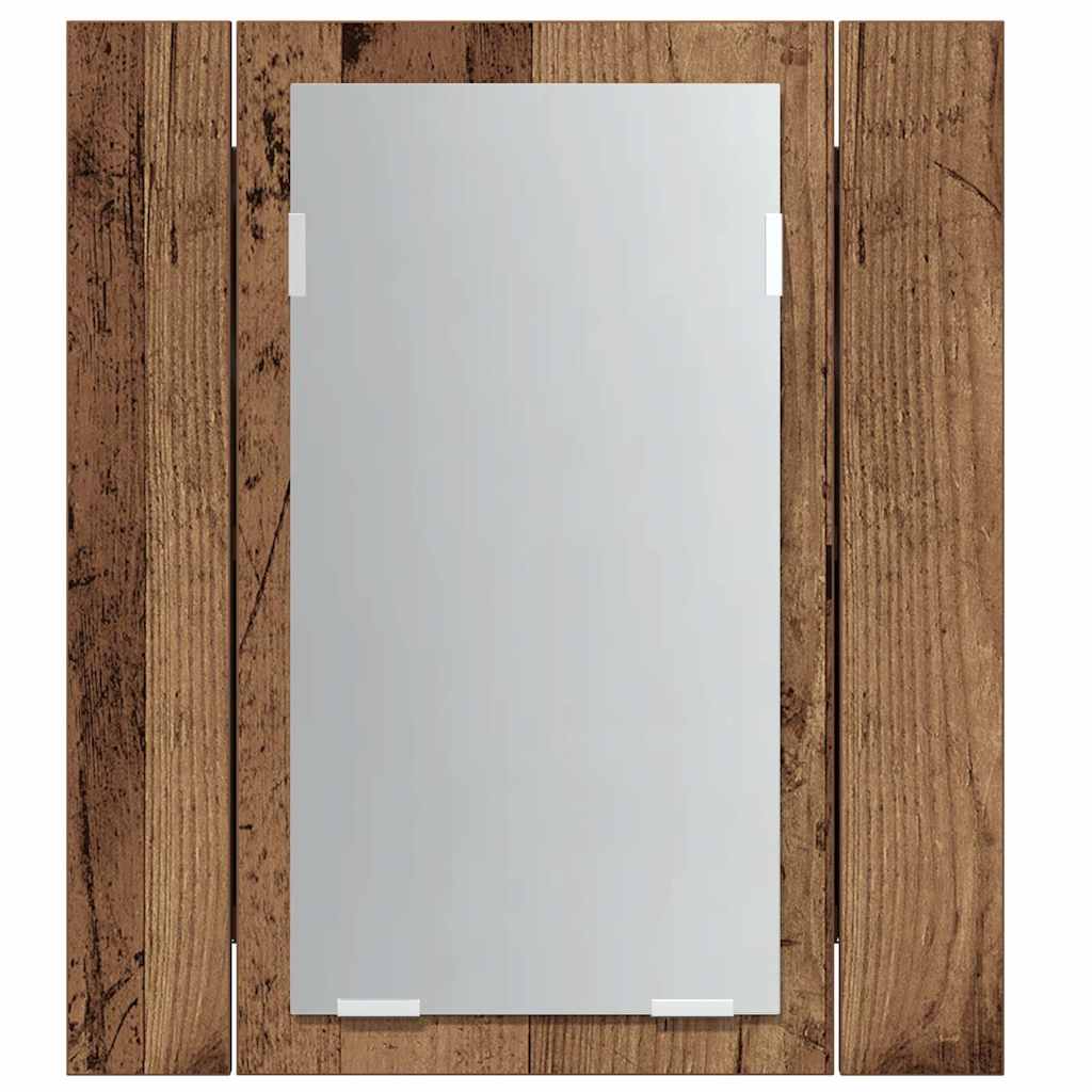 vidaXL LED Bathroom Mirror Cabinet Old Wood 40x12x45cm Engineered Wood