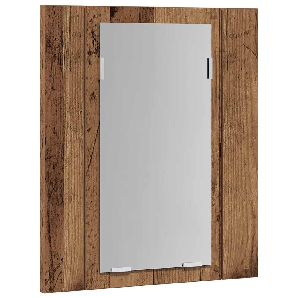 vidaXL LED Bathroom Mirror Cabinet Old Wood 40x12x45cm Engineered Wood