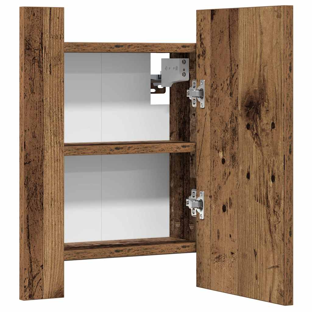 vidaXL LED Bathroom Mirror Cabinet Old Wood 40x12x45 cm Engineered Wood